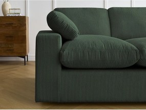 Colțar verde cu tapițerie din catifea reiată Belair – Bobochic Paris