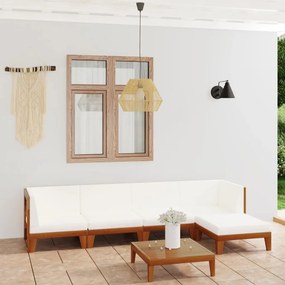 3058140 vidaXL Set mobilier grădină cu perne, 6 piese, lemn masiv acacia