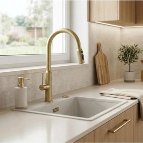 Baterie bucatarie Rea Master auriu periat