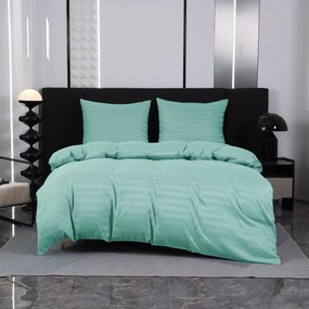 Lenjerie de pat hoteliera din microfibra JASMINE mentol - dunga 2 cm, buzunar hotelier Dimensiune lenjerie de pat: 2 buc 70 x 90 cm | 200 x 220 cm