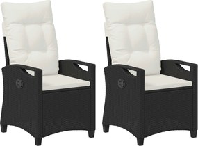 vidaXL Scaun pentru Grădină 2 pcs Negru și Crem 56 x 60 x 112 cm