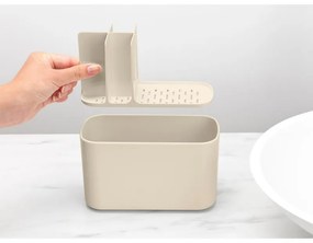 Organizator pentru periute de dinti Cutie Brabantia ReNew 1006270, Rezistent la coroziune, Separator intern, Baza antiderapanta, Bej