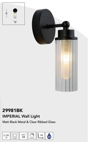 Aplica de perete / oglinda baie IP44 Imperial, negru