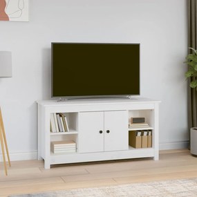 814575 vidaXL Comodă TV, alb, 103x36,5x52 cm, lemn masiv de pin
