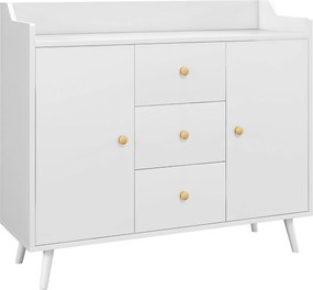 Bufet HOMCOM Alb 90x80 PAL-Pin | Aosom Romania
