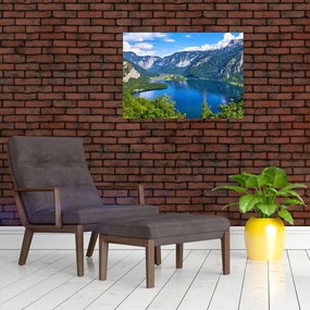 Tablou pe sticlă - Lacul Hallstatt, Hallstatt, Austria (70x50 cm)
