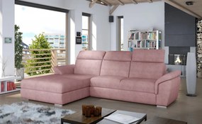Canapea tapitata, extensibila, cu spatiu pentru depozitare, 272x100x216 cm, Trevisco L02, Eltap (Culoare: Roz deschis / Omega 91)