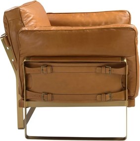 Fotoliu LUX design italian Cowhide camel