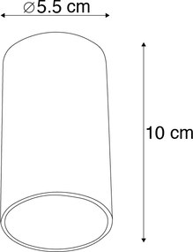 Set de 4 spoturi moderne albe montate la suprafață 5,5 cm GU10 50 mm - Tuba