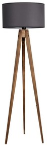 Lampadar negru/maro cu abajur textil (înălțime 153 cm) Tripod – Opviq lights
