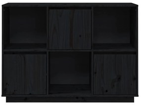 Servanta, negru, 110,5x35x80 cm, lemn masiv de pin Negru, 1