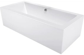 Mexen Cube cadă dreptunghiulară 180 x 80 cm cu panouri, Albă - 55051808000X