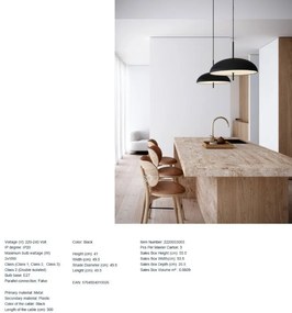 Pendul design modern Versale negru 49,5cm