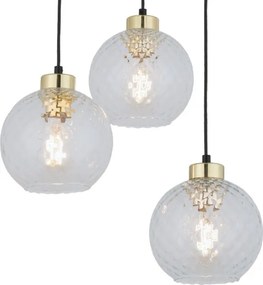 Lustră LED suspendată pe cablu DEVON 3xE27/15W/230V negru/transparent