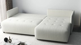 Colțar extensibil dumonde cu ladă de depozitare si sezut confortabil din spuma high-density, Malta Ambience White II 235x185 cm