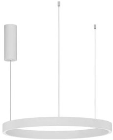 Lustra LED design circular cu iluminat sus si jos ELOWEN alb, diametru 60cm