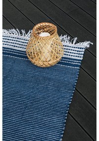 Covor reversibil pentru exterior din plastic reciclat Green Decore Civil, 80 x 180 cm, albastru-închis