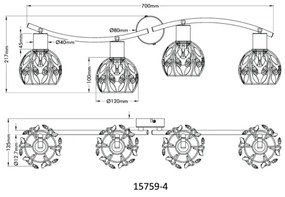 Spot Globo 15759-4 MIKA 4xE14/25W/230V