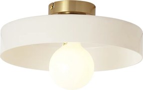 Plafonieră retro bronz cu sticlă bej - Jina