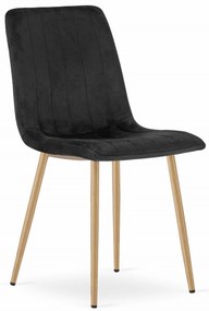 Scaun Bucatarie/Dining Gabe Picioare Finisaj Lemn Catifea Neagra