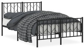 374453 vidaXL Cadru pat metalic cu tăblie de cap/picioare, negru, 120x200 cm
