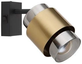 Spot de perete MILLEY 1xE27/40W/230V negru/alamă Globo 15560-1