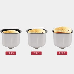 Masina de facut paine Nictemaw Baking Master, 550W, 25 programe, 3 trepte, 500/750/900g, LCD, Start intarziat 13h, Distribuitor automat, Argintiu