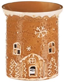 Lampa aromatica ceramica casuta de turtă dulce,maro