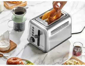 Prajitor de paine Buydeem DT620E-SS/EU, 900W, Pana la 204C°, 7 programe, Deschidere larga, Pop-up mare, Inox