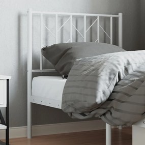 374512 vidaXL Tăblie de pat metalică, alb, 75 cm