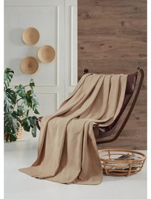 Pătură bej din polar, fleece 130x170 cm Brighton – Mijolnir