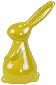 Decorațiuni de Paște Iepure galben, ceramică, 8,3x 14,3 x 6 cm
