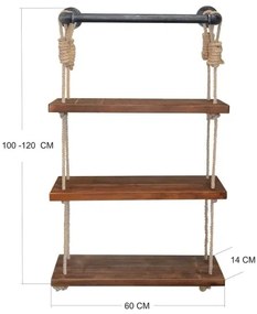 Etajeră de perete 120x60 cm molid