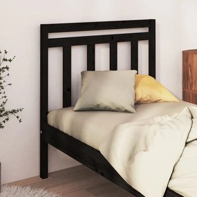 vidaXL Tăblie de pat, negru, 81x4x100 cm, lemn masiv de pin