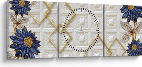 Tablou - Flori de diamant (cu ceas) (90x30 cm)