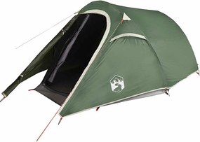 vidaXL Cort de camping pentru 2 persoane, verde, impermeabil