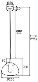Lustra / Pendul design modern TRINI S 14cm