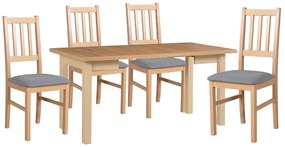 Masa extensibila living/bucatarie Maxine 8, sonoma/stejar alb, 80x80/160 cm, UnicSpot