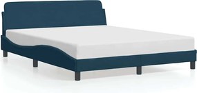 vidaXL Cadru de pat cu tăblie, Dover, albastru, 160x200 cm, catifea