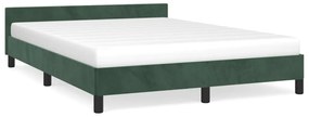 347570 vidaXL Cadru de pat cu tăblie, verde închis, 140x190 cm, catifea