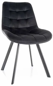 Scaun de bucătărie Albons Velvet, negru