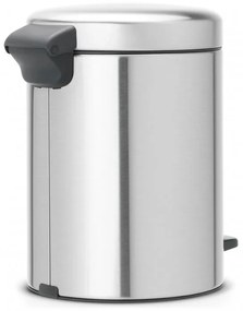Cos de gunoi cu pedala Brabantia NewIcon 649016, 5 L, Inchidere lina, Baza antiderapanta, Rezistent la amprente, Inox