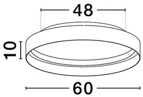 Plafoniera circulara aluminiu negru/auriu LED CCT LUMIA 60cm