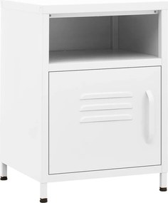 vidaXL Noptieră, alb, 35x35x51 cm, oțel