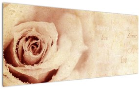 Tablou - floare de trandafir pentru îndrăgostiți (120x50 cm)