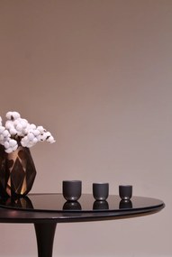 Set 2 Pahare Mari Ceramica Novum Vulcano 250ml, Negru Carbon Mat (Cappuccino, Flat White, Latte)