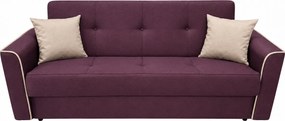 Canapea VERA extensibila, 3 locuri, lada de depozitare, stofa mov pruna + bej 225x90x90 Mov, Stofa