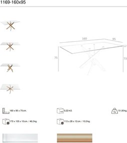 Masa dreptunghiulara design modern Veola auriu roze 160x95cm