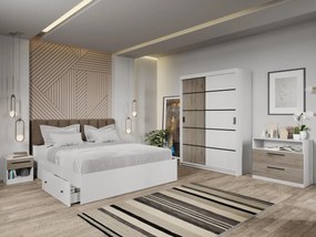 Set mobila dormitor Zeno Alb/San Remo C12