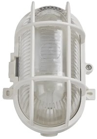 Lampa ovala , tip soclu E27, 11 x 13 cm, material plastic, culoare alb